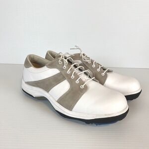 FootJoy Contour Series Leather Golf Shoes Women's 10 M‎ White Tan Spiked